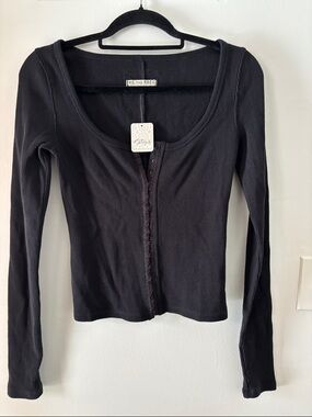 Free People waffle Henley top. NWT.